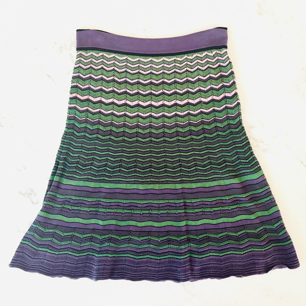 M Missoni Skirt Knee-Length Purple Green Knit Size 40